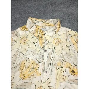 Vintage Goouch Shirt Mens Large Abstract Silk Art Button Up Lightweight Camp